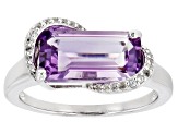 Lavender Amethyst Rhodium Over Sterling Silver Ring 3.10ctw