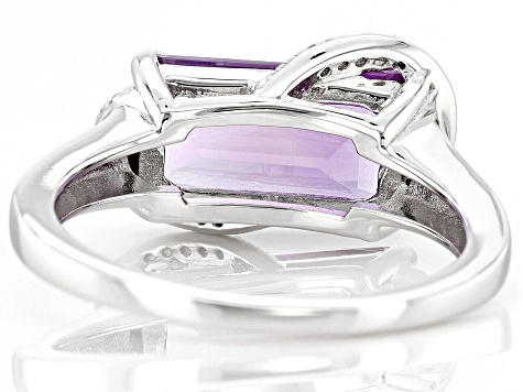 Lavender Amethyst Rhodium Over Sterling Silver Ring 3.10ctw