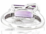 Lavender Amethyst Rhodium Over Sterling Silver Ring 3.10ctw