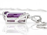 Lavender Amethyst Rhodium Over Silver Pendant with Chain 3.10ctw