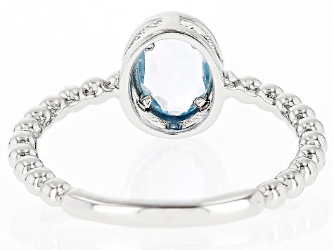 Sky Blue Topaz Rhodium Over Sterling Silver Solitaire Ring 0.81ct