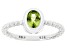 Green Peridot Rhodium Over Sterling Silver Solitaire Ring 0.72ct