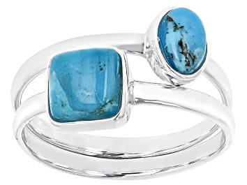 Picture of Blue Turquoise Sterling Silver Stackable Ring
