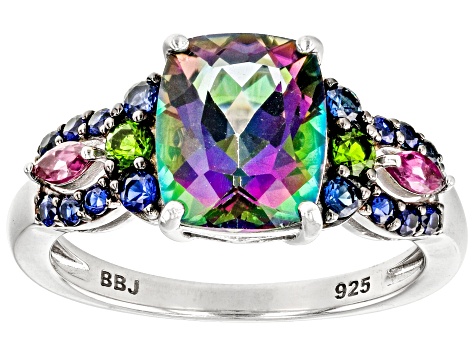 Rainbow Topaz Sterling Silver Ring, Square Mystic Fire Topaz Ring, SKU –  Its Ambra