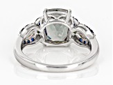 Mystic Fire® Green Topaz Rhodium Over Sterling Silver Ring 3.84ctw