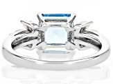 Swiss Blue Topaz Rhodium Over Sterling Silver Ring 1.81ctw