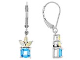 Swiss Blue Topaz Rhodium Over Sterling Silver Earrings 1.75ctw