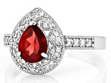 Red Garnet Rhodium Over Sterling Silver Ring 1.32ctw