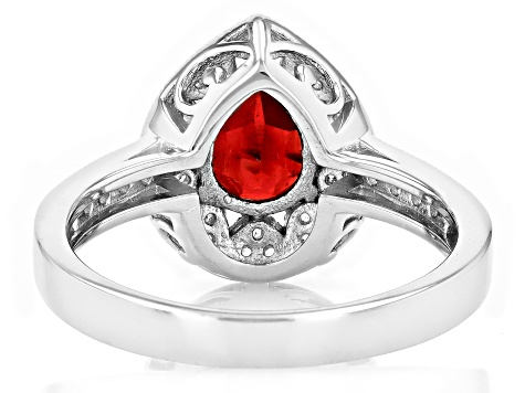 Red Garnet Rhodium Over Sterling Silver Ring 1.32ctw