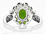 Green Chrome Diopside Rhodium Over Sterling Silver Ring 2.11ctw