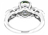 Mystic Fire® Green Topaz Rhodium Over Silver Ring 3.19ctw