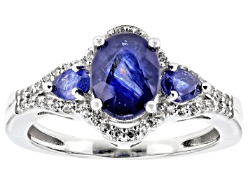 Picture of Blue Mahaleo(R) Sapphire Rhodium Over Silver Ring 1.85ctw
