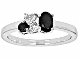 Black Spinel Rhodium Over Sterling Silver Ring 1.44ctw