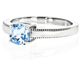 Sky Blue Topaz Rhodium Over Sterling Silver Solitaire Ring 0.95ct
