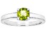 Green Peridot Rhodium Over Sterling Silver Solitaire Ring 0.72ctw