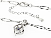 Tanzanite Rhodium Over Silver Dancing Paper Clip Necklace 0.25ctw