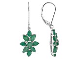 Green Sakota Emerald Rhodium Over Silver Earrings 2.57ctw