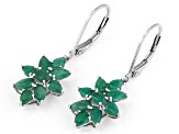 Green Sakota Emerald Rhodium Over Silver Earrings 2.57ctw