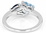 Sky Blue Topaz Rhodium Over Silver 2-Stone Ring 1.78ctw