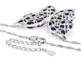 Purple African Amethyst Rhodium Over Sterling Silver Butterfly Pendant With Chain 7.84ctw