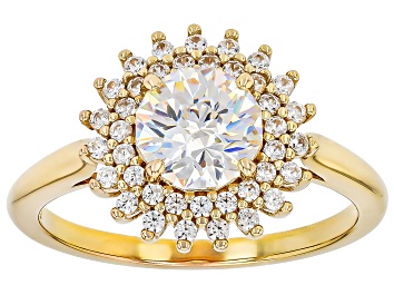 Picture of White Strontium Tianate 18K Yellow Gold Over Sterling Silver Ring 2.39ctw
