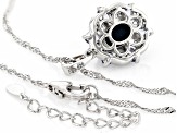 Blue Star Sapphire Rhodium Over Silver Pendant With Chain 1.35ctw