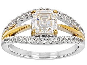 Strontium Titanite Rhodium And 18k Yellow Gold Over Silver Two-Tone Ring 2.06ctw