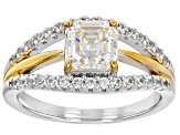 Strontium Titanite Rhodium And 18k Yellow Gold Over Silver Two-Tone Ring 2.06ctw