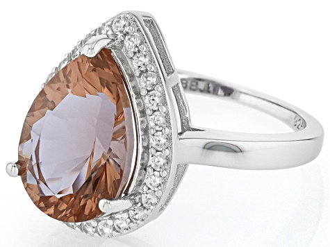 Color-Change Zandrite® Rhodium Over Sterling Silver Ring