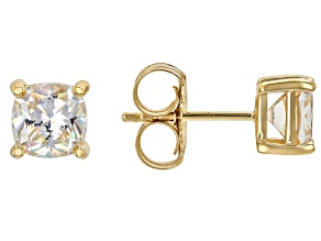 Strontium Titanate 18k Yellow Gold Over Sterling Silver Studs Earrings 2.54ctw