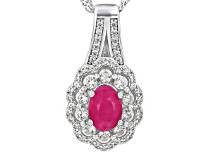 John Saul Ruby Rhodium Over Sterling Silver Pendant With Chain 1.62ctw