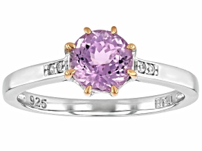 Pink Kunzite Rhodium Over Sterling Silver Ring 1.55ctw