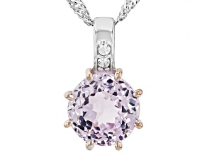 Pink Kunzite Rhodium Over Sterling Silver Pendant With Chain 1.54ctw