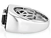 Black Spinel Rhodium Over Sterling Silver Men's Ring 2.86ctw