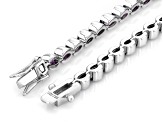 Purple African Amethyst Rhodium Over Sterling Silver Tennis Bracelet 8.38ctw