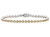 Yellow Citrine Rhodium Over Sterling Silver Tennis Bracelet 6.48ctw