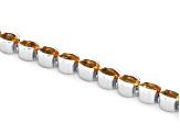 Yellow Citrine Rhodium Over Sterling Silver Tennis Bracelet 6.48ctw