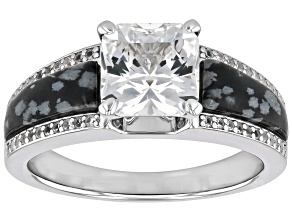 White Lab Created Sapphire Rhodium Over Silver Ring 3.13ctw