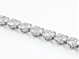 White Lab Created Sapphire Rhodium Over Sterling Silver Tennis Bracelet 29.92ctw