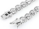 White Lab Created Sapphire Rhodium Over Sterling Silver Tennis Bracelet 29.92ctw