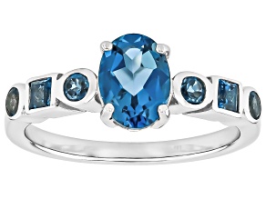 London Blue Topaz Rhodium Over Sterling Silver Ring 1.77ctw