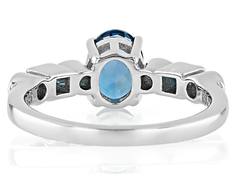 レヴェナント London Blue Topaz Rhodium Over Sterling Silver Ring 1.77ctw
