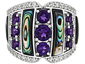 Picture of Purple Amethyst Rhodium Over Sterling Silver Ring 2.32ctw