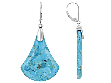 Picture of Blue Composite Turquoise Sterling Silver Dangle Earrings