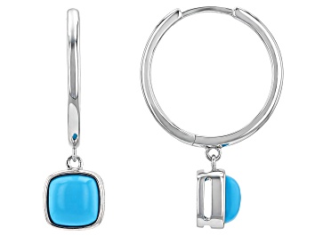 Picture of Sleeping Beauty Turquoise Rhodium Over Sterling Silver Earrings