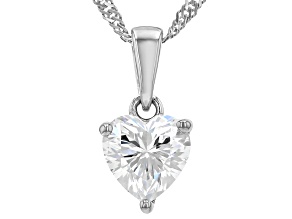 White Strontium Titanate Rhodium Over Sterling Silver Pendant With Chain 2.34ct
