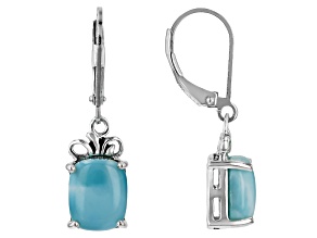 Blue Larimar Sterling Silver Dangle Earrings