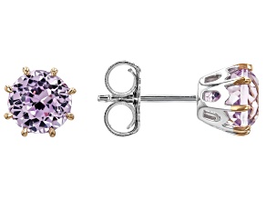 Kunzite Rhodium Over Sterling Silver Stud Earrings 3.06ctw