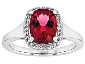 Lab Created Bixbite Rhodium Over Sterling Silver Ring 1.69ctw