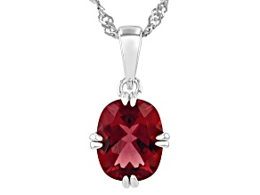 Lab Created Bixbite Rhodium Over Sterling Silver Solitaire Pendant With Chain 2.25ct